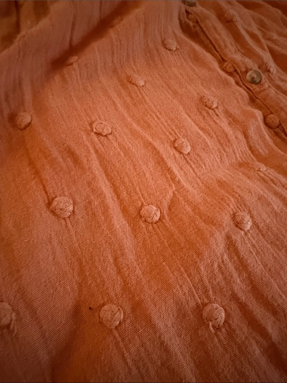 O'Neill Rust Orange Textured Button-Front Racerback Tank - Picture 3 of 6